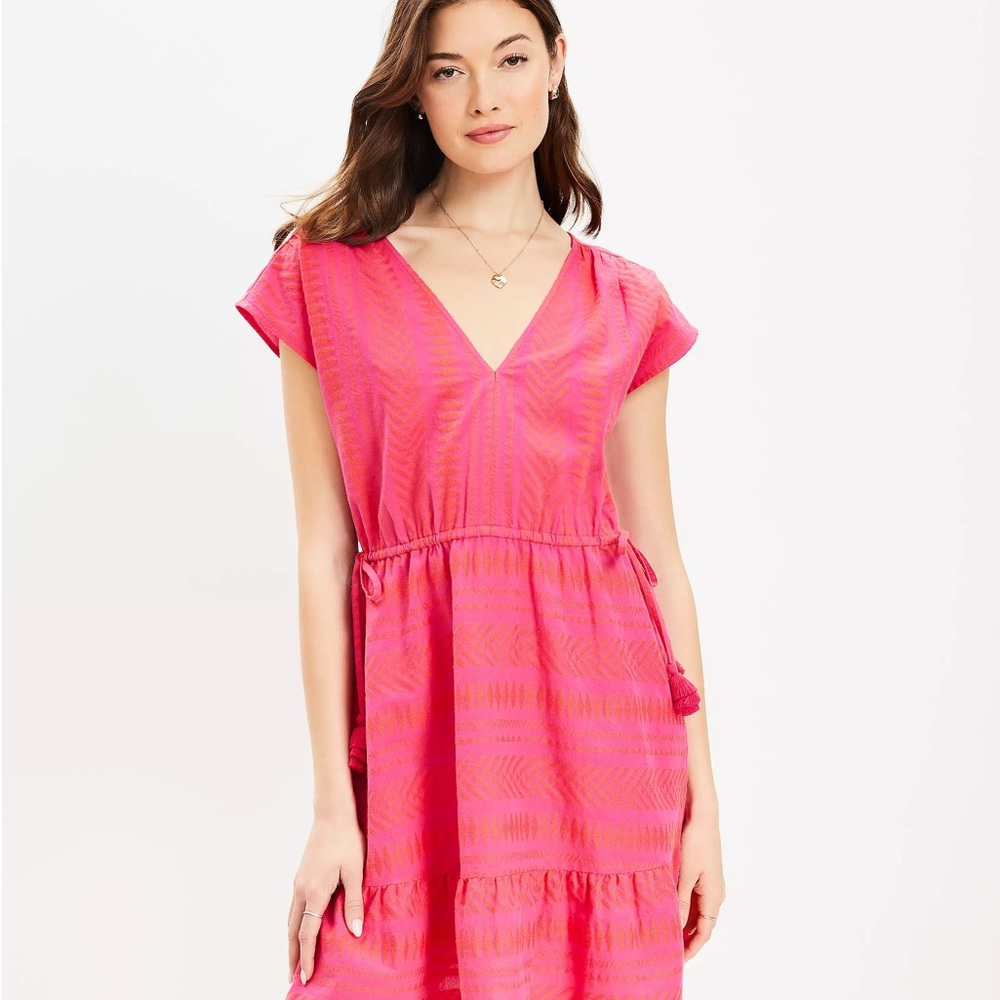 LOFT Beach Textured Side Tie Swimsuit Cover Up